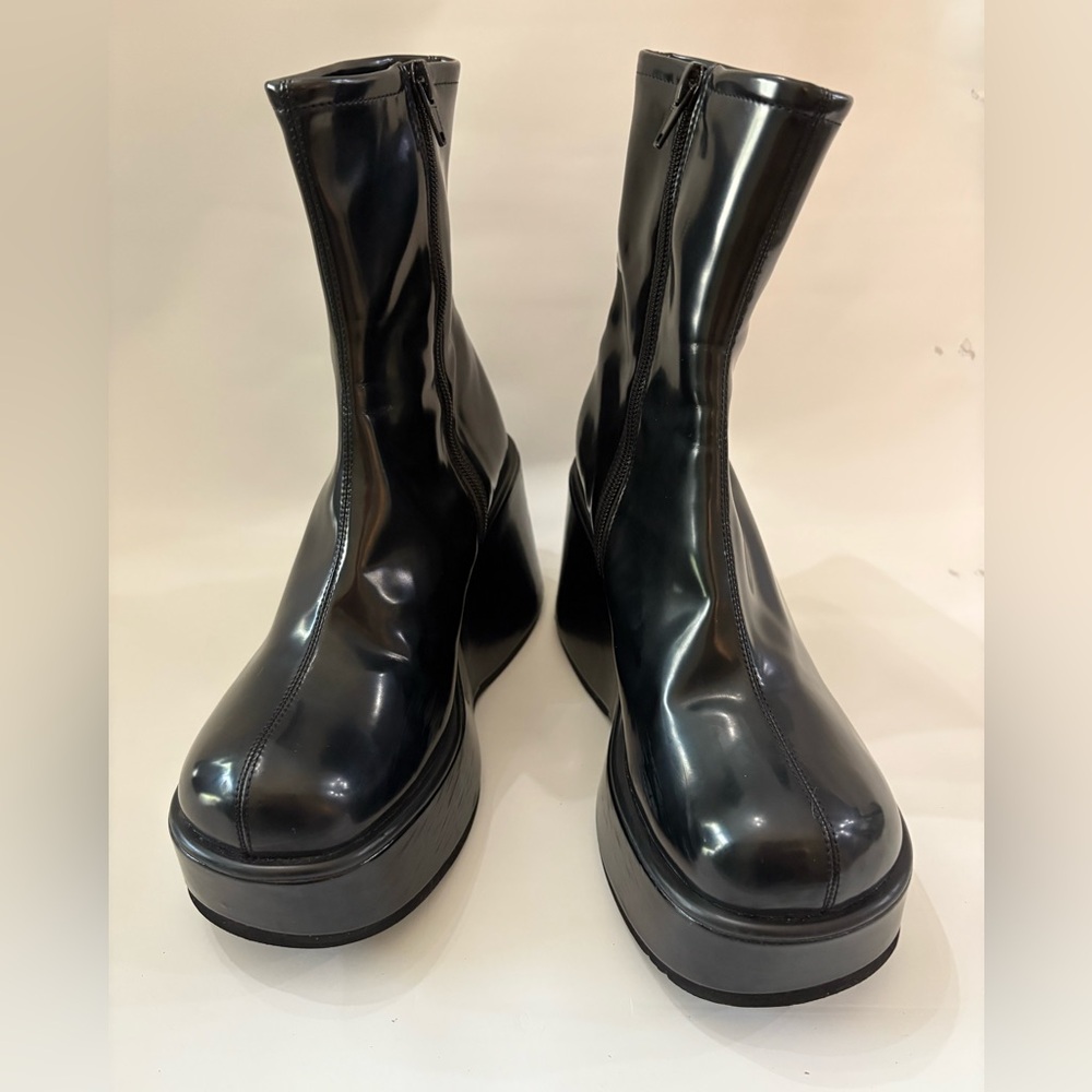 Jeffrey Campbell Glossy Black Platform Booties